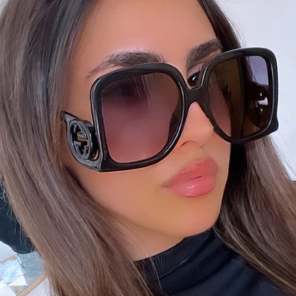 GUCCI OVERSIZED SQUARE SUNGLASSES IN BLACK NWT - Picture 15 of 15